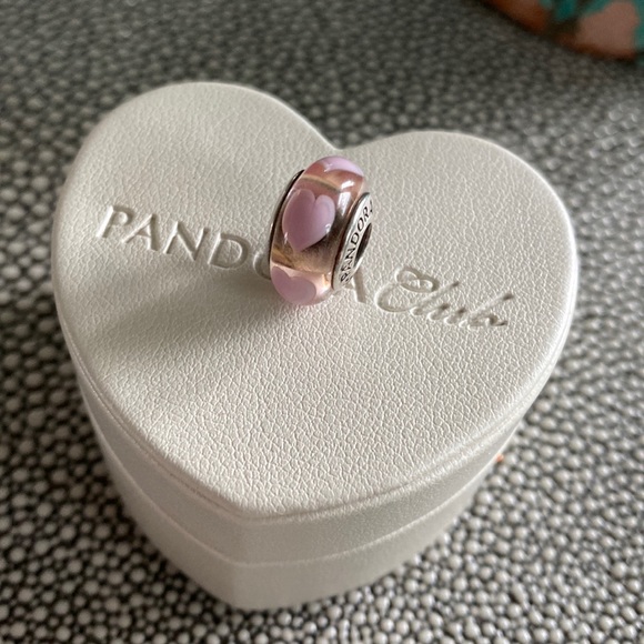 Pandora Jewelry - Pandora Pink Heart Murano Glass Charm